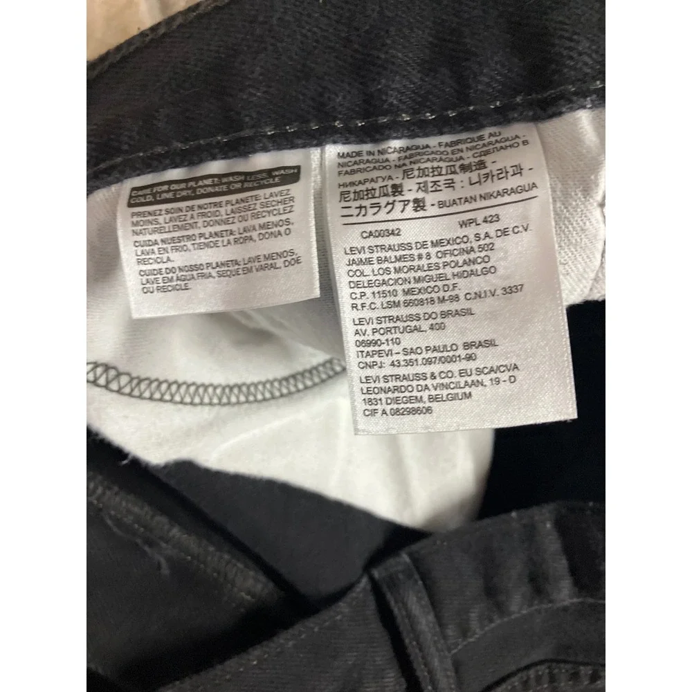 Levi Strauss 505 Black Denim Jeans Mens W44‎ L30 Straight Leg